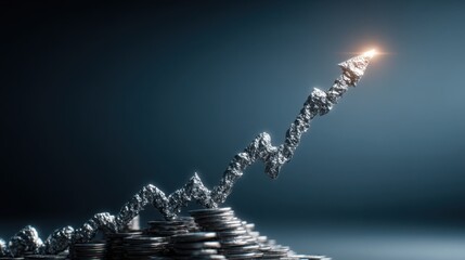 Poster - ai-predicted long-term wealth trajectory icon concept analyzing financial growth patterns and future