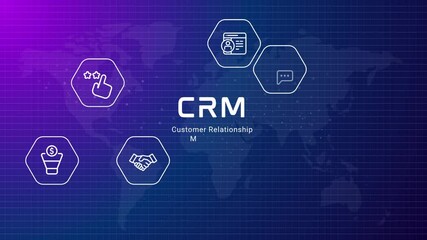Poster - crm customer relationship management application system software to manage company relation with cli