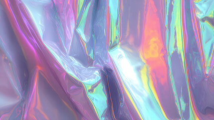 Poster - Soft Holographic Texture with Pastel Light Reflection and Iridescent Quality