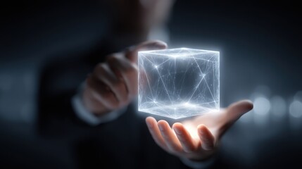Poster - interactive blockchain-enforced public service funding tracker icon concept representing transparent