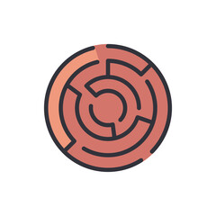 Poster - Conceptual Round Maze Illustration Representing Problem Solving Challenge