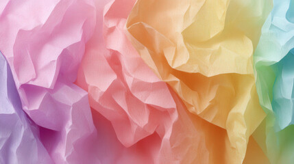 Poster - Soft Pastel Wrinkled Tissue Paper Background in Gentle Tones for Creative Designs and Art Projects