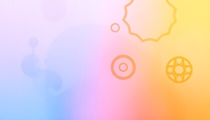 Poster - Abstract Pastel Background with Geometric Shapes Soft Hues and Delicate Designs