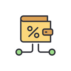 Poster - discount wallet network icon represents digital financial transactions
