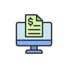 Poster - Financial Report On Computer Screen For Business And Accounting