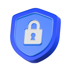 Poster - shield lock icon 3d rendering