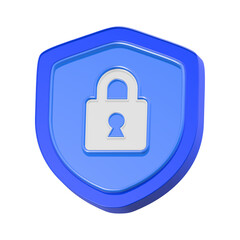 Poster - shield lock icon 3d rendering