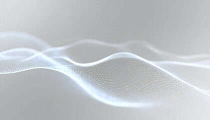 Aufkleber - Abstract Futuristic Wave Background with Green Dots and Dynamic Flow
