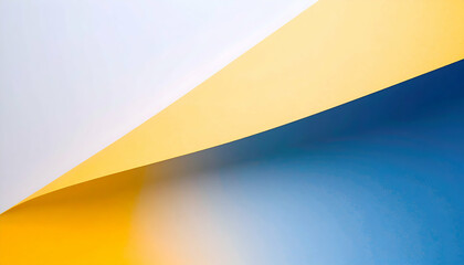 Fototapete - Abstract Geometric Blue and Yellow Gradient Paper Background