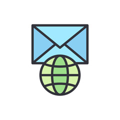 Poster - Global Communication Concept Illustrating Email Marketing And International Connection