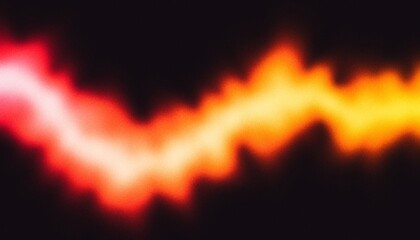Wall Mural - red orange abstract color grainy gradients shape background, glowing neon color wave on dark grainy 