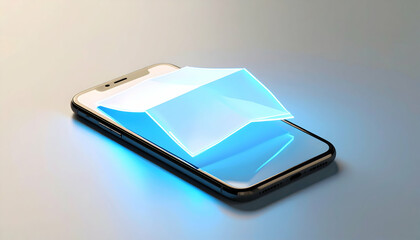 Poster - Futuristic Smartphone with Neon Cybersecurity Concept