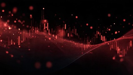 Poster - Financial Data Visualization: Dynamic data visualizations against a dark background showcase the movement of the stock market, providing a modern and sleek representation of financial trends.