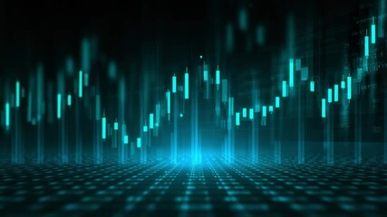 Poster - Illuminating Growth: A mesmerizing display of data analysis comes alive with luminescent lines that trace an upward trajectory, depicting the dynamic pulse of the financial market.