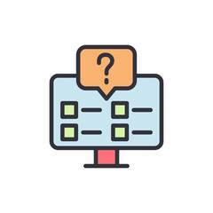 Poster - Online Test Form With Question Mark In Speech Bubble Icon Vector