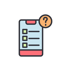 Poster - Questionnaire Icon On Mobile Screen Displaying Unanswered Checklist