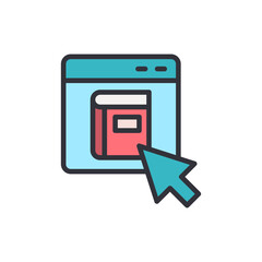 Poster - Digital Library Access With Website Interface And Cursor Pointer