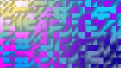Poster - Abstract geometric composition of gradients featuring mosaic effects and colorful blocks creating a modern background with stylish appeal for digital projects