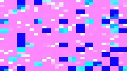 Poster - Abstract pixelated pattern in shades of pink, blue, and cyan, forming a visually appealing digital design suitable for various creative applications.