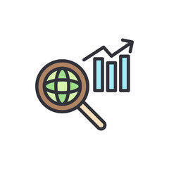 Poster - Global Market Analysis With Growing Chart Showing Worldwide Business Growth