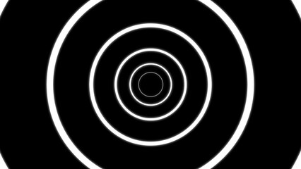 Poster - Abstract black and white concentric circle tunnel design representing depth and illusion suitable for various backgrounds or graphic design projects.