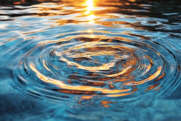 Poster - Captivating water ripples at sunset nature scene close-up photography tranquil environment artistic viewpoint