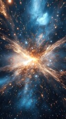 Fototapete - Cosmic explosion event in deep space spectacular visual content infinite universe stunning perspective astrophysics concept