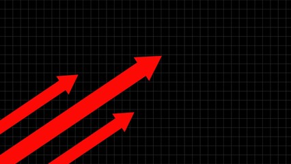 Poster - Rising arrows representing growth and success against a grid background suitable for business strategy and financial analysis concepts