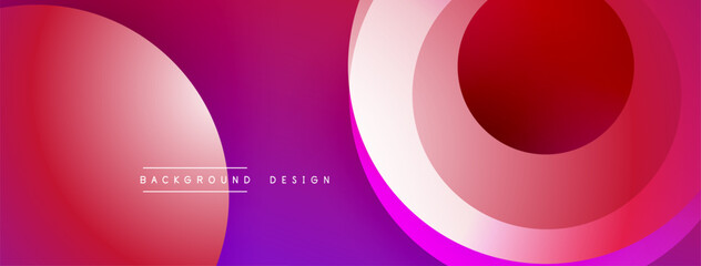Fototapete - Abstract vibrant background. Overlapping circles create dynamic visual effect. Gradient colors blend smoothly, offering modern aesthetic.