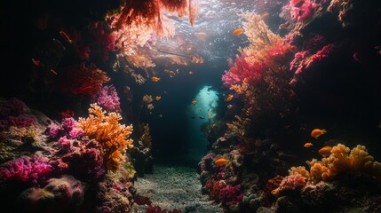 Wall Mural - explore the vibrant underwater world filled with colorful corals and marine life. discover the beaut