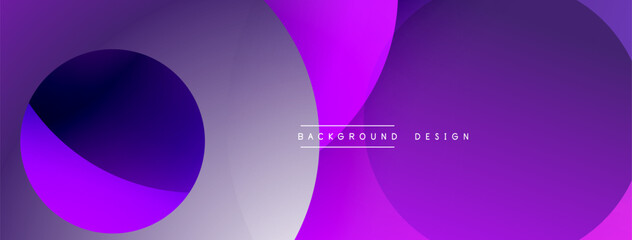 Poster - Abstract purple design features overlapping circles, gradients. Modern aesthetic suitable for backgrounds, presentations. Minimalist style.