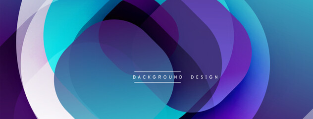 Poster - Abstract fluid shapes overlap, creating vibrant blue, purple gradients. Modern design element for backgrounds, presentations. Minimalist aesthetic.