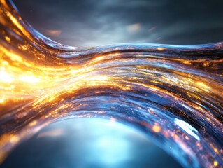 Poster - Dynamic energy flow abstract universe digital art vibrant colors close-up conceptual visualization