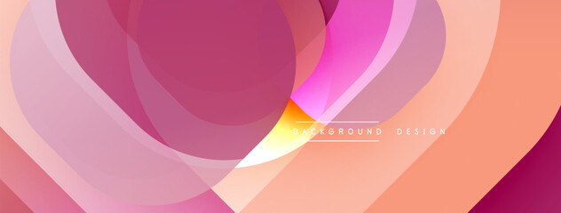 Poster - Abstract fluid shapes, pinks, oranges create modern background. Overlapping layers suggest depth, soft gradients present visual harmony.