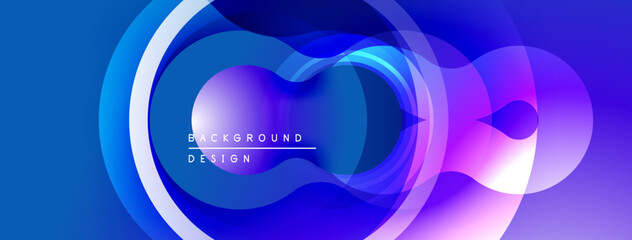 Fototapete - Abstract fluid shapes, vibrant blue purple gradients. Modern design element, smooth transitions, dynamic composition.