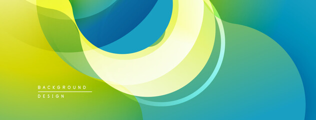 Fototapete - Abstract flowing shapes, vibrant colors blend. Modern design, smooth gradients create dynamic visual effect.