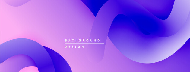 Poster - Abstract fluid shapes, purple hues, gradient background. Modern design element for digital projects. Smooth curves create dynamic visual.