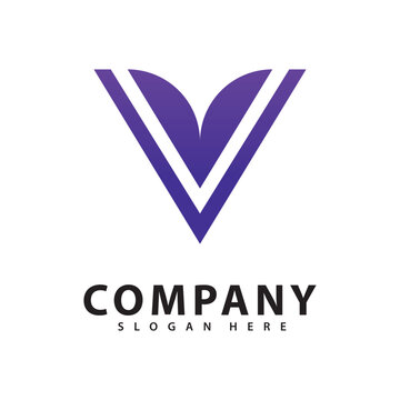 Letter V Simple template Logo