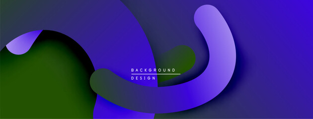 Leinwandbilder - Abstract waves, vibrant purple hues, dark green center. Modern design, layered shapes create depth, smooth transitions.