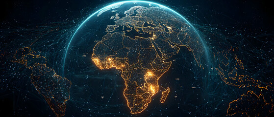 Poster - Abstract Global View Of Earth At Night