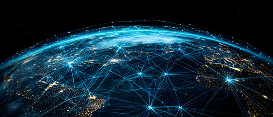 Poster - Global Network Earth At Night
