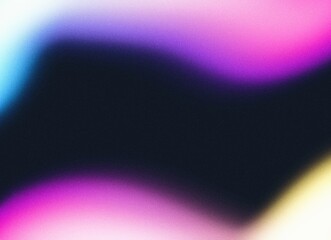 Wall Mural - abstract pink purple blue black glowing grainy gradient shape background, smooth pink color wave noi