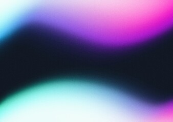 Wall Mural - abstract pink purple blue black glowing grainy gradient shape background, smooth pink color wave noi
