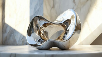 Poster - 3D render of a modern abstract sculpture