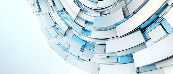 Poster - Abstract Geometric Design With Blue Accents