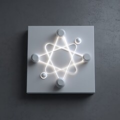 Wall Mural - 3d led panel with interconnected bright white stars, creating a cosmic connection effect.
