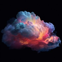 Wall Mural - smart led panel in 3d featuring shifting nebula clouds, flowing seamlessly through colors.