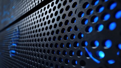 Wall Mural - 3d led panel icon with deep blue tones and a subtle, soft glow, enhancing the lighting ambiance.