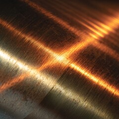 Poster - close up of a metallic surface with textured pattern and light reflections