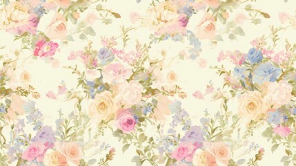  Soft Floral Pattern with Delicate Pastel Colors for Elegant Design
